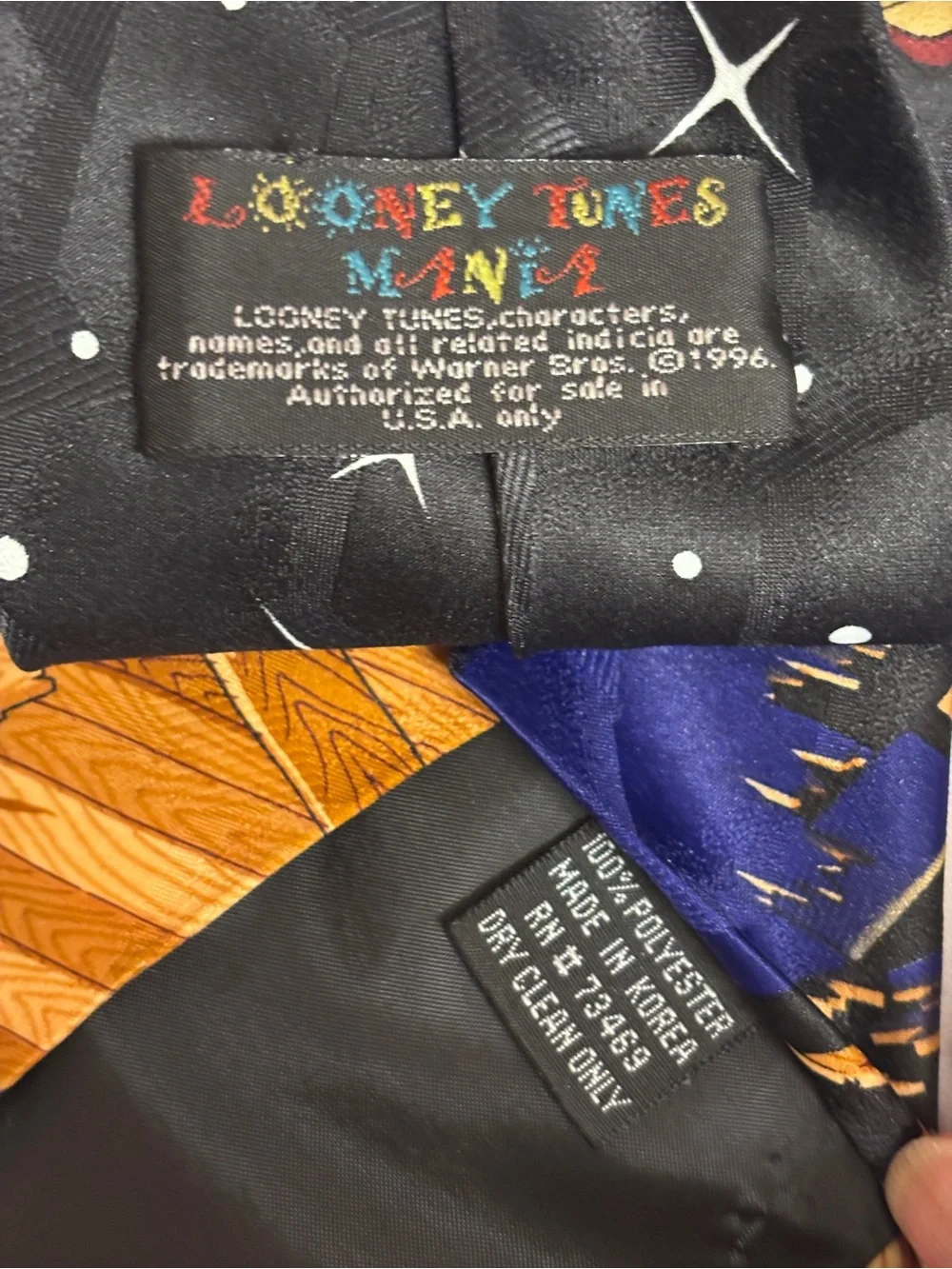 LOONEY TUNES MANIA Taz Tasmanian Devil Basketball Tie VINTAGE 1996